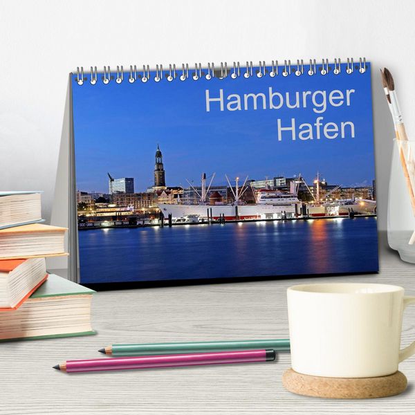 Produktbild: Hamburger Hafen (Tischkalender 2026 DIN A5 quer), CALVENDO Monatskalender