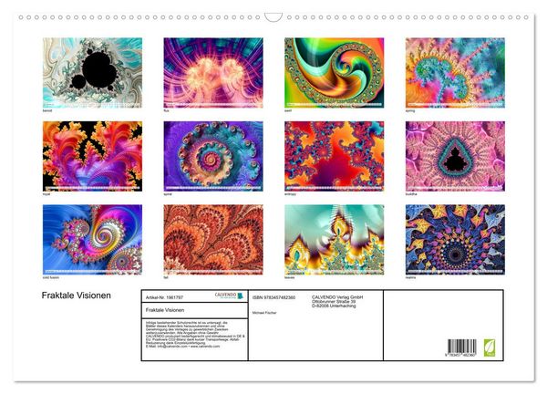 Produktbild: Fraktale Visionen (Wandkalender 2026 DIN A2 quer), CALVENDO Monatskalender