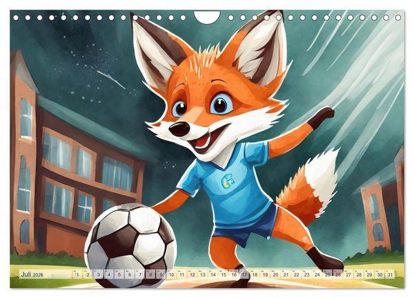 Produktbild: Schlaufuchs - Abenteuer Schule (Wandkalender 2026 DIN A4 quer), CALVENDO Monatskalender
