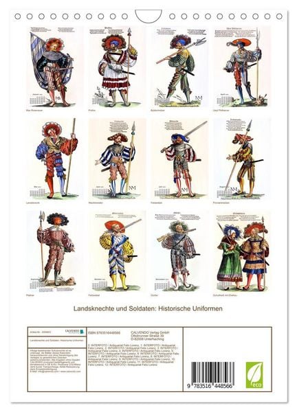 Produktbild: Landsknechte und Soldaten: Historische Uniformen (Wandkalender 2026 DIN A4 hoch), CALVENDO Monatskalender