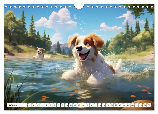 Produktbild: Lustige Comic Hunde (Wandkalender 2026 DIN A4 quer), CALVENDO Monatskalender