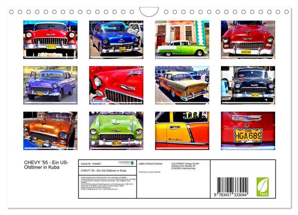 Produktbild: CHEVY '55 - Ein US-Oldtimer in Kuba (Wandkalender 2026 DIN A4 quer), CALVENDO Monatskalender