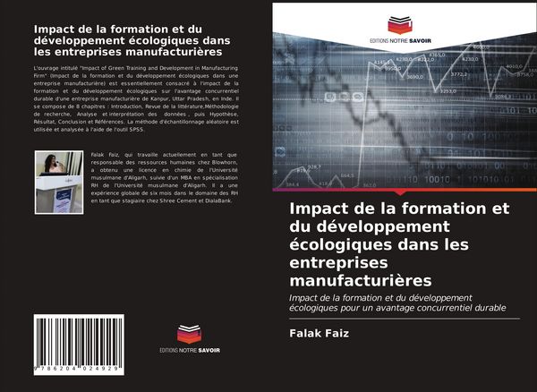 Produktbild: Impact de la formation et du d&eacute;veloppement &eacute;cologiques dans les entreprises manufacturi&egrave;res