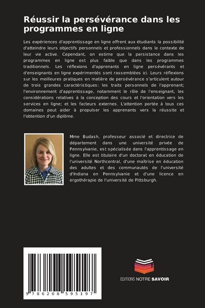 Produktbild: R&eacute;ussir la pers&eacute;v&eacute;rance dans les programmes en ligne