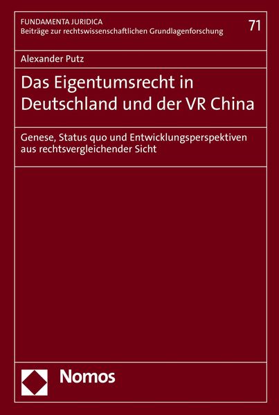 Produktbild: Das Eigentumsrecht in Deutschland und der VR China