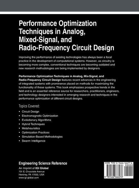 Produktbild: Performance Optimization Techniques in Analog, Mixed-Signal, and Radio-Frequency Circuit Design