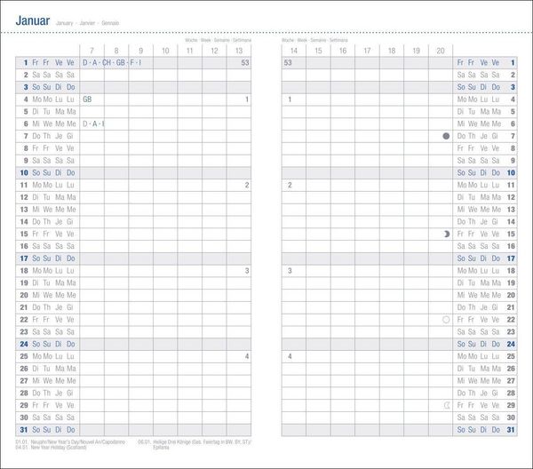 Produktbild: Monats-Taschenkalender, schwarz 2027