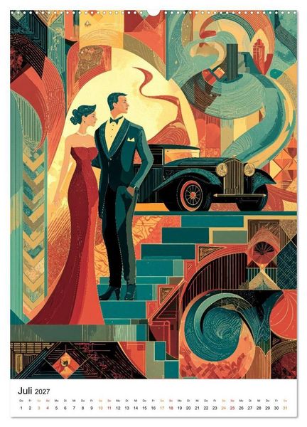 Produktbild: Art Deco - Glamour, Geometrie und Goldstaub (Wandkalender 2027 DIN A2 hoch), CALVENDO Monatskalender