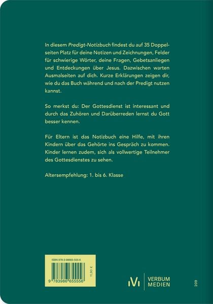 Produktbild: Predigt-Notizbuch f&uuml;r Kinder