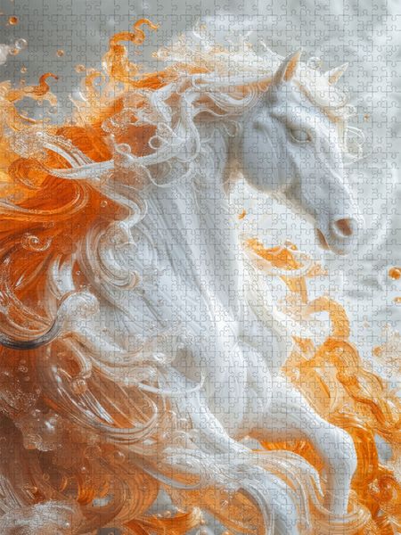 Produktbild: CALVENDO Puzzle Die Magie der wei&szlig;en Schimmel | 1000 Teile Lege-Gr&ouml;&szlig;e 64x48cm Foto-Puzzle f&uuml;r gl&uuml;ckliche Stunden