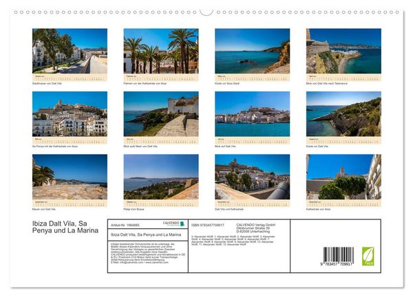 Produktbild: Ibiza Dalt Vila, Sa Penya und La Marina (hochwertiger Premium Wandkalender 2026 DIN A2 quer), Kunstdruck in Hochglanz