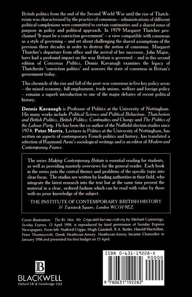 Produktbild: Consensus Politics from Attlee to Major