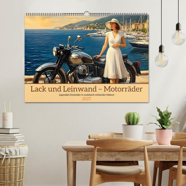 Produktbild: Lack und Leinwand &ndash; Motorr&auml;der (Wandkalender 2027 DIN A2 quer), CALVENDO Monatskalender