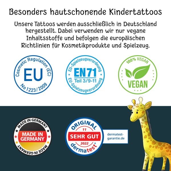 Produktbild: 150 hautfreundliche Kindertattoos - Thema: Tierischer Spaß
