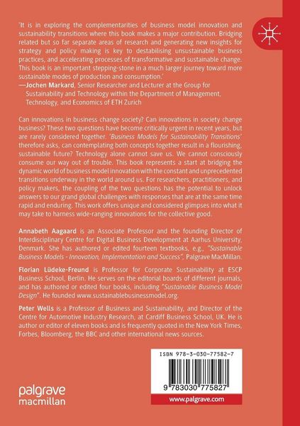 Produktbild: Business Models for Sustainability Transitions