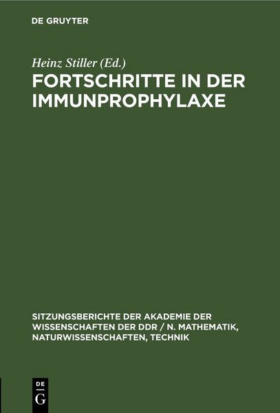 Produktbild: Fortschritte in der Immunprophylaxe
