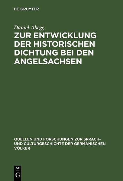 Produktbild: Zur Entwicklung der historischen Dichtung bei den Angelsachsen
