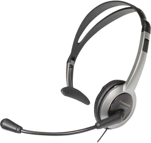 Panasonic RP-TCA 430 Telefon On Ear Headset kabelgebunden Mono Silber, Schwarz Mikrofon-Stummschaltung