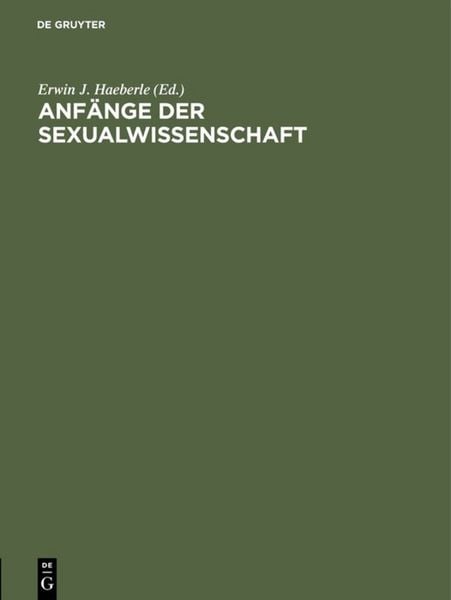 Produktbild: Anf&auml;nge der Sexualwissenschaft