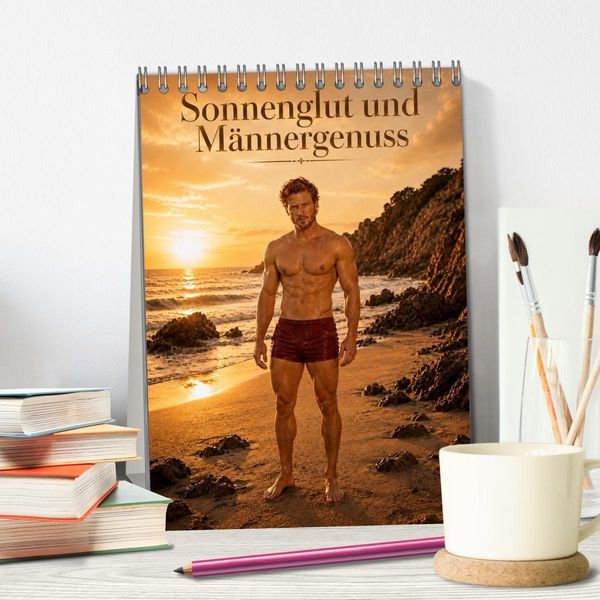 Produktbild: Sonnenglut und Männergenuss (Tischkalender 2027 DIN A5 hoch), CALVENDO Monatskalender