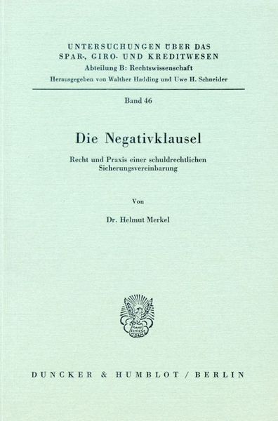 Produktbild: Die Negativklausel.