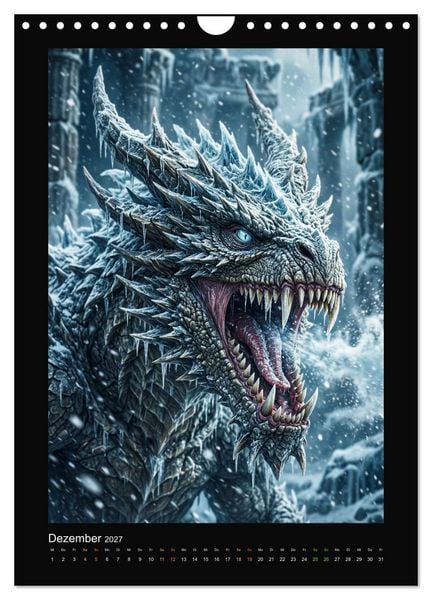 Produktbild: Drachen - Magische Herrscher, Dark‑Fantasy Wandkalender (Wandkalender 2027 DIN A4 hoch), CALVENDO Monatskalender