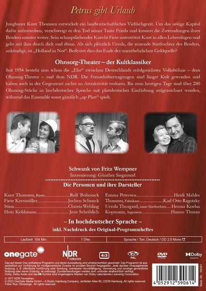 Produktbild: Ohnsorg-Theater Klassiker: Petrus gibt Urlaub