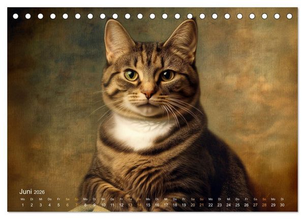 Produktbild: Katzenkunstwerke (Tischkalender 2026 DIN A5 quer), CALVENDO Monatskalender