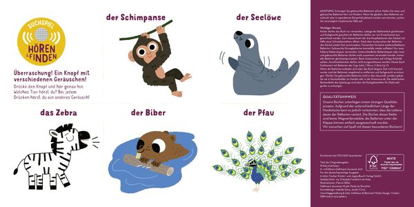 Produktbild: H&ouml;rst du die Zootiere? (Soundbuch)