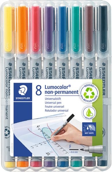 STAEDTLER Universalstift Lumocolor 316 non-permanent F, sortierte Farben, 8er Set