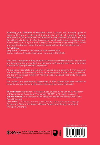 Produktbild: Achieving Your Doctorate in Education