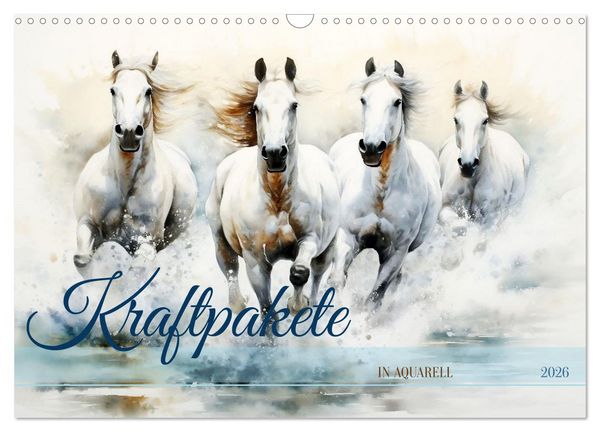 Produktbild: Kraftpakete in Aquarell (Wandkalender 2026 DIN A3 quer), CALVENDO Monatskalender