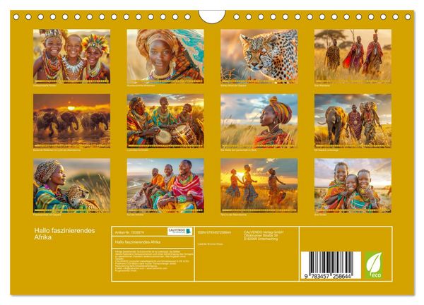 Produktbild: Hallo faszinierendes Afrika (Wandkalender 2026 DIN A4 quer), CALVENDO Monatskalender