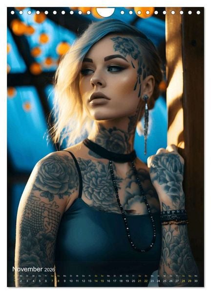 Produktbild: Tattoo Sch&ouml;nheiten - zw&ouml;lf Monate, zw&ouml;lf Frauen und jede Menge Tattoos (Wandkalender 2026 DIN A4 hoch), CALVENDO Monatskalender