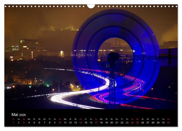 Produktbild: Wenn es Nacht wird im Ruhrgebiet (Wandkalender 2026 DIN A3 quer), CALVENDO Monatskalender