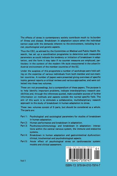 Produktbild: Breakdown in Human Adaptation to &lsquo;Stress'