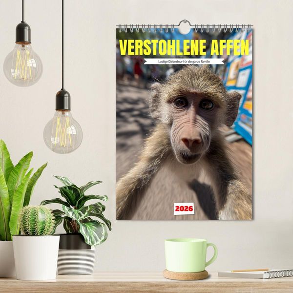 Produktbild: Verstohlene Affen - Lustige Diebestour f&uuml;r die ganze Familie (Wandkalender 2026 DIN A4 hoch), CALVENDO Monatskalender