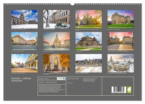 Produktbild: Dresden - zeitlose Sch&ouml;nheit (hochwertiger Premium Wandkalender 2026 DIN A2 quer), Kunstdruck in Hochglanz