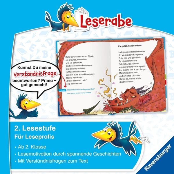 Produktbild: Leserabe 2. Lesestufe - Ritter Rafi und das Feuer des Drachen