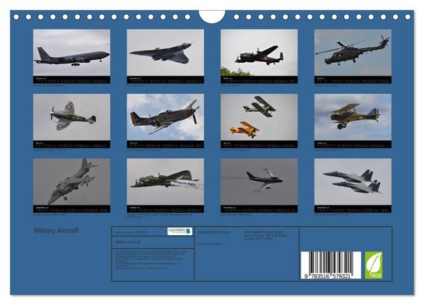 Produktbild: Military Aircraft (Wall Calendar 2026 DIN A4 landscape), CALVENDO 12 Month Wall Calendar