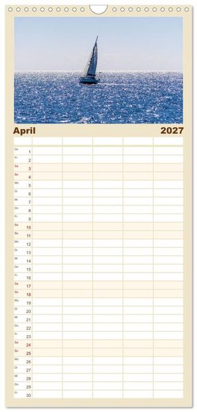 Produktbild: Familienplaner 2027 - Bretagne - Traumk&uuml;sten im s&uuml;dlichen Finist&egrave;re mit 5 Spalten (Wandkalender, 21 x 45 cm) CALVENDO