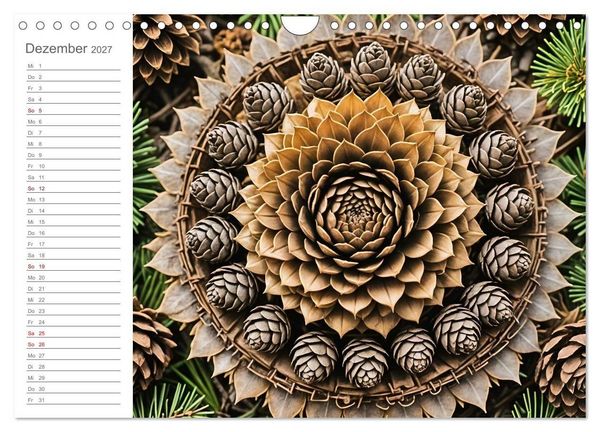 Produktbild: Natural Mandalas - Kraftvolle KI Mandalas aus Naturmaterialien (Wandkalender 2027 DIN A4 quer), CALVENDO Monatskalender