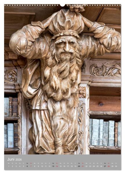 Produktbild: Waldsassen Stiftsbibliothek (hochwertiger Premium Wandkalender 2026 DIN A2 hoch), Kunstdruck in Hochglanz