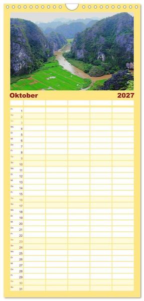 Produktbild: Familienplaner 2027 - Vietnams verborgenes Paradies mit 5 Spalten (Wandkalender, 21 x 45 cm) CALVENDO