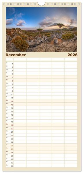 Produktbild: Familienplaner 2026 - SOKOTRA - Magische Insel mit 5 Spalten (Wandkalender, 21 x 45 cm) CALVENDO