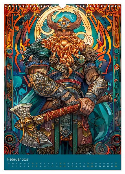 Produktbild: Wikinger Action - Comic-Helden inspiriert von den Nordm&auml;nnern (Wandkalender 2026 DIN A3 hoch), CALVENDO Monatskalender