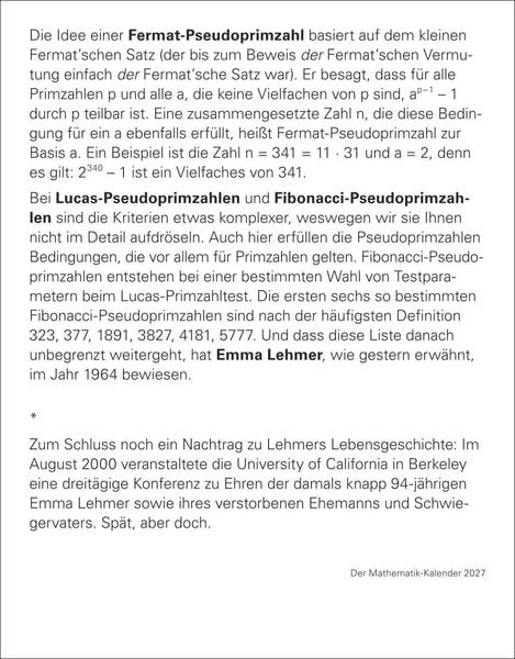 Produktbild: Der Mathematik-Kalender Tagesabrei&szlig;kalender 2027 - Nachts teile ich heimlich durch Null