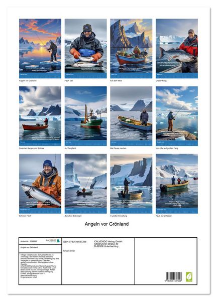Produktbild: Angeln vor Gr&ouml;nland (Wandkalender 2026 DIN A2 hoch), CALVENDO Monatskalender