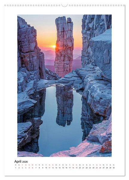 Produktbild: Spiegelungen - Reflektierte Sch&ouml;nheiten der Natur (Wandkalender 2026 DIN A2 hoch), CALVENDO Monatskalender