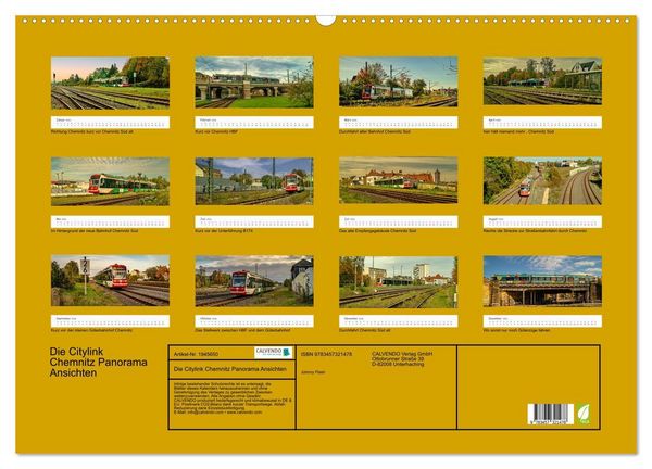 Produktbild: Die Citylink Chemnitz Panorama Ansichten (Wandkalender 2026 DIN A2 quer), CALVENDO Monatskalender